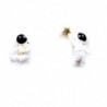 Astronauts with a star - asymmetrical earrings - pendant for necklace