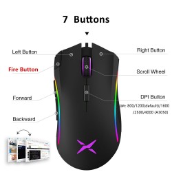 M625 - A3050 - 4000 DPI 1000Hz - wired gaming mouse - RGB backlight - 7 buttons - USBMouses