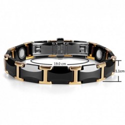 Magnetic bracelet - black ceramic tungsten steel - unisex - radiation protection