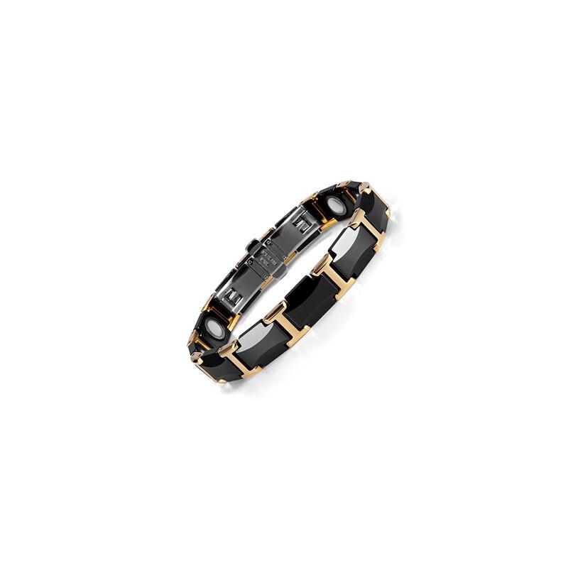 Magnetic bracelet - black ceramic tungsten steel - unisex - radiation protection