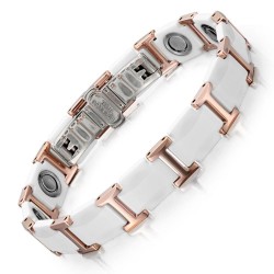 Magnetic bracelet - black ceramic tungsten steel - unisex - radiation protection