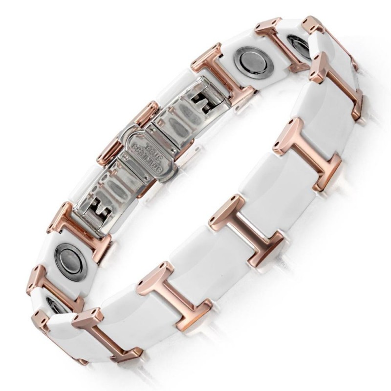 Magnetic bracelet - black ceramic tungsten steel - unisex - radiation protection