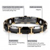 Magnetic bracelet - black ceramic tungsten steel - unisex - radiation protection