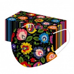 Face / mouth protection mask - disposable - for adults - flowers print