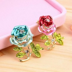 Fashionable brooch - with 3D crystal rose