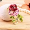 Fashionable brooch - with 3D crystal rose