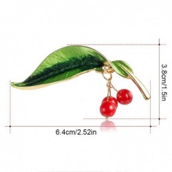 Green leaf / 3 cherries - elegant brooch