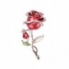 Luxurious brooch with double crystal rose