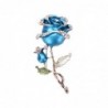 Luxurious brooch with double crystal rose