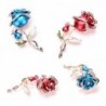 Luxurious brooch with double crystal rose