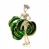 Dancing girl / rose shaped dress - crystal brooch