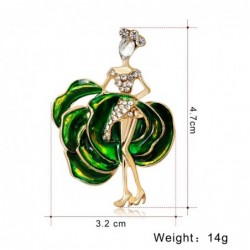 Dancing girl / rose shaped dress - crystal brooch