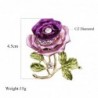 Crystal double color rose with crystal - brooch
