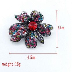 Brooch with crystal narcissus - multicolor rhinestones