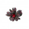 Brooch with crystal narcissus - multicolor rhinestones