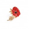 Small enamel flower with crystals - vintage brooch