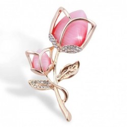 Luxurious brooch with crystal rose flower
