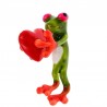 Green frog with a red heart - broochBrooches