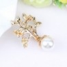 Tree with a leaves / pearl - crystal brooch
