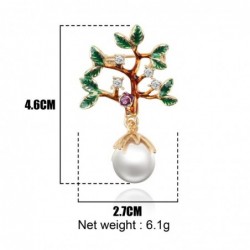Tree with a leaves / pearl - crystal brooch