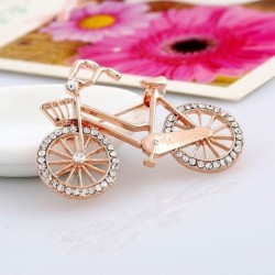 Crystal bicycle shaped brooch