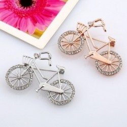 Crystal bicycle shaped brooch
