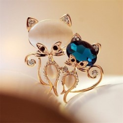 Brooch with two crystal foxesBrooches