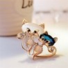 Brooch with two crystal foxesBrooches