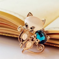 Brooch with two crystal foxesBrooches