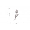 Luxurious white crystal brooch with rose / pearl