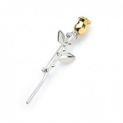 Elegant silver brooch with a golden roseBrooches
