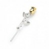 Elegant silver brooch with a golden roseBrooches