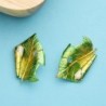 Leaf with a silkworm - crystal broochBrooches