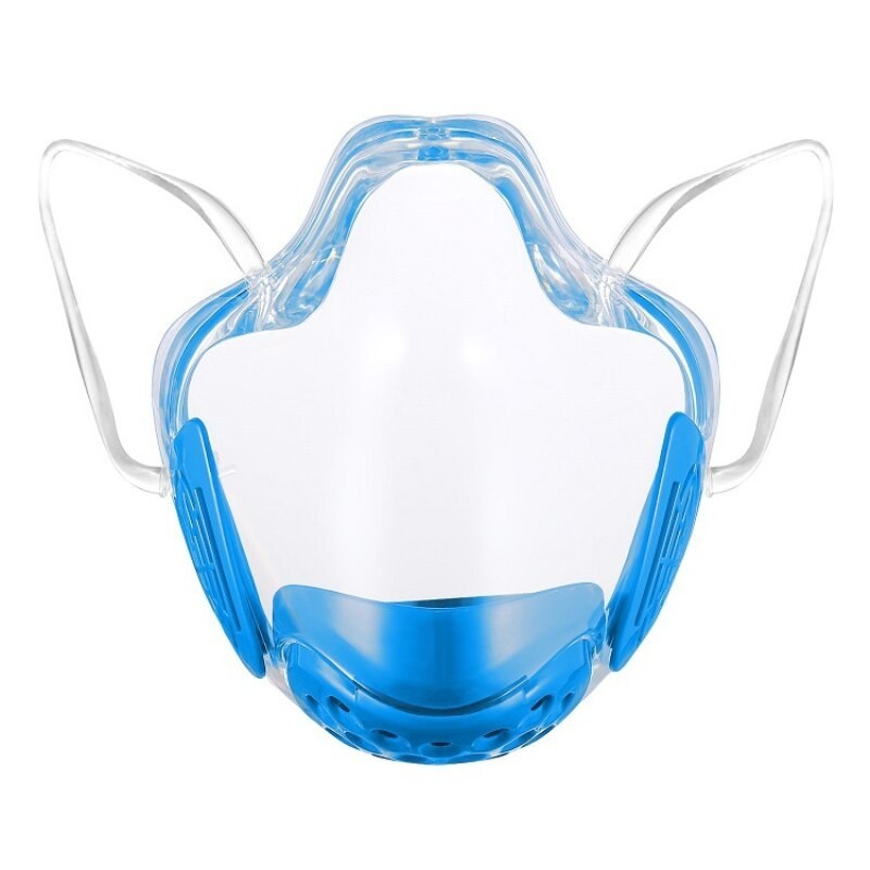 Transparent protective face mask - plastic shield - with filter