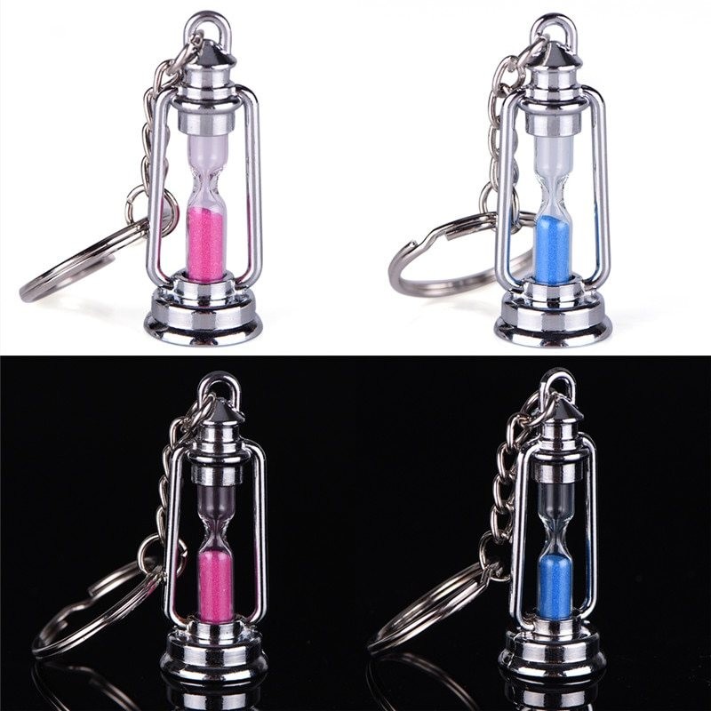 Metal lamp - hourglass - keychain for couples - 2 pieces