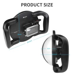 Diving dome port - dual-handheld - waterproof lens cover - for GoPro Hero 8 Black - 6 inch