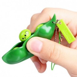 Squeezable peas - anti stress fidget toy - with keychain