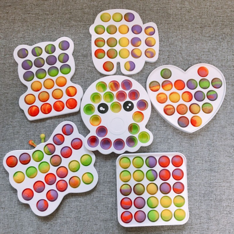 Colorful push fidget - anti stress toy - rainbow Pop It