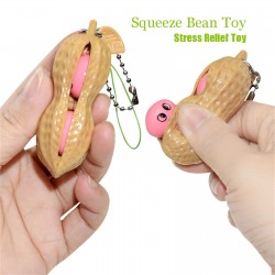 Squeeze bean - anti-stress fidget toy - with keychainKeyrings