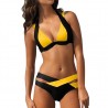 Sexy two-piece bikini set - neck tied-up - two-colorBeachwear