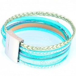 Multilayer bracelet - with crystals / magnetic buckle