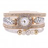 Multilayer bracelet with a round watch - crystals / beadsBracelets