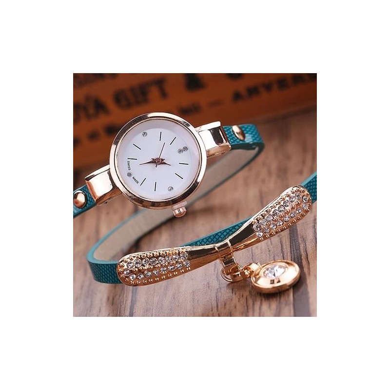 Fashionable multi-layer bracelet with a watch / crystalsBracelets