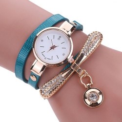 Fashionable multi-layer bracelet with a watch / crystalsBracelets