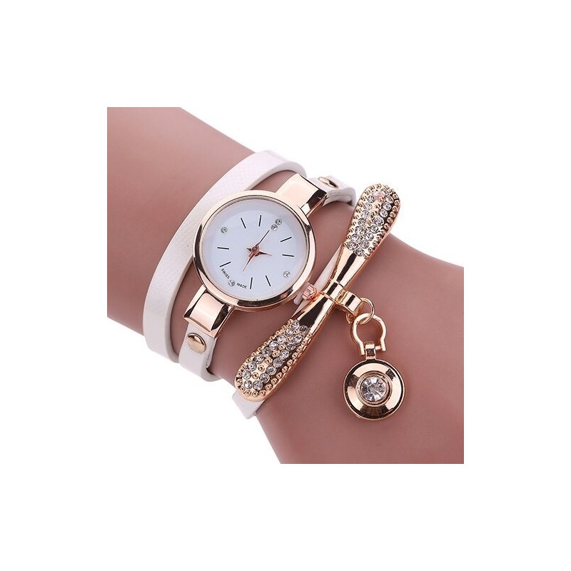 Fashionable multi-layer bracelet with a watch / crystals