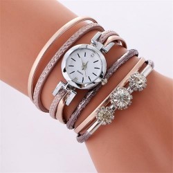 Vintage multilayer bracelet - with a round watch / crystalsBracelets
