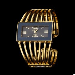 Luxurious bracelet with a rectangle watch - open designBracelets