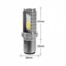 LED motorcycle / car bulb - white Hi/Lo Beam - 12V - 12W - 1200Lm - BA20D