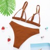 Sexy ribbed bikini set - push up - metal decorationsBeachwear