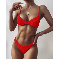 Sexy ribbed bikini set - Brazilian style - with push upBeachwear
